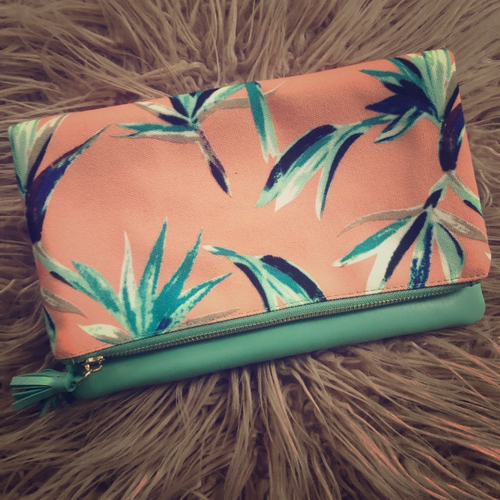 Rachel Pally tropical/blue Reversible clutch